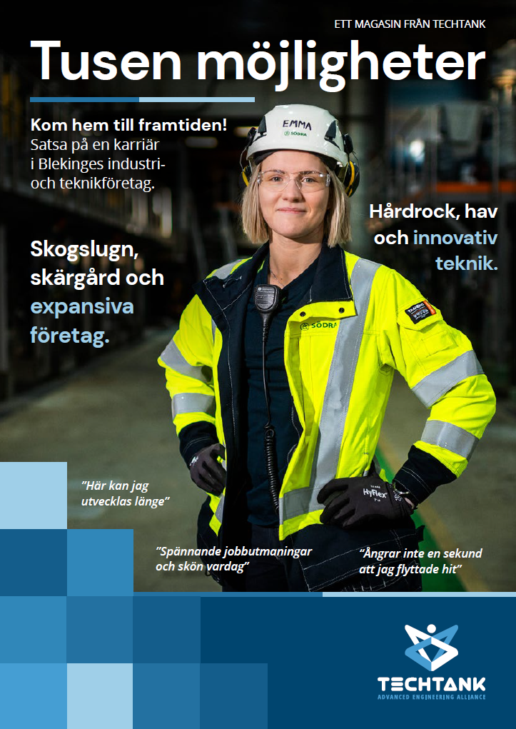 Omslag till magasin om industrijobb i Blekinge