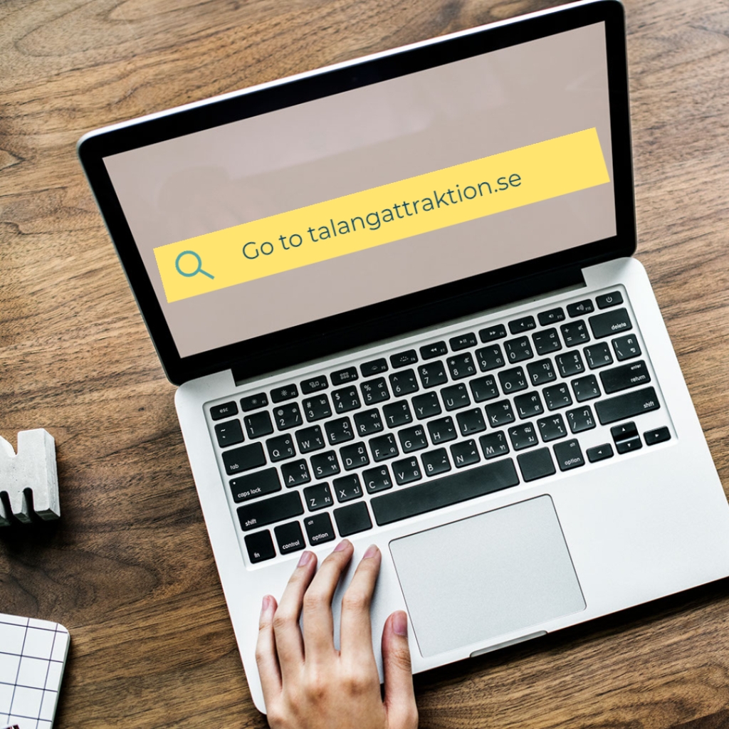Laptop som visar jobbportalen talangattraktion.se