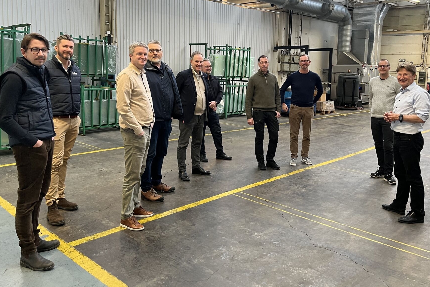 Studiebesök i industrimiljö med företagsgrupp