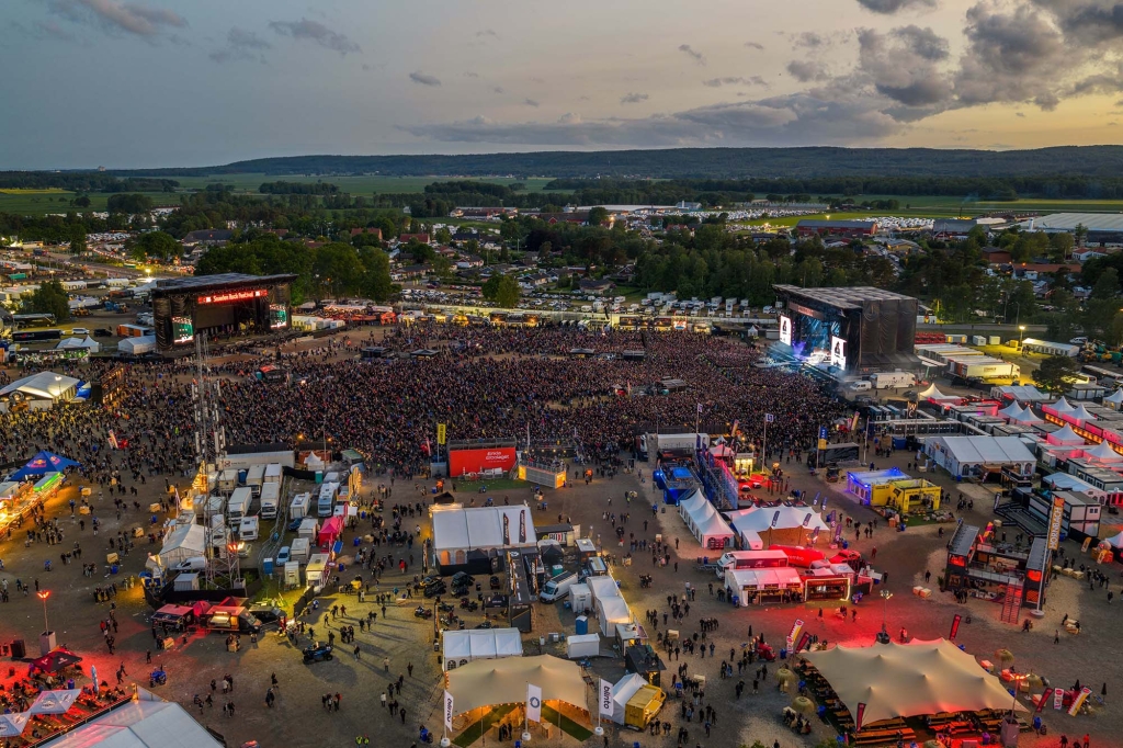 Flygfoto över Sweden Rock Festival